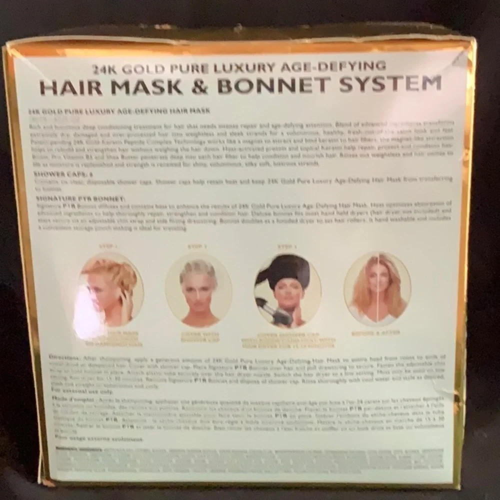 NWT Peter Thomas Roth 24K Gold Hair Mask with Bonnet System